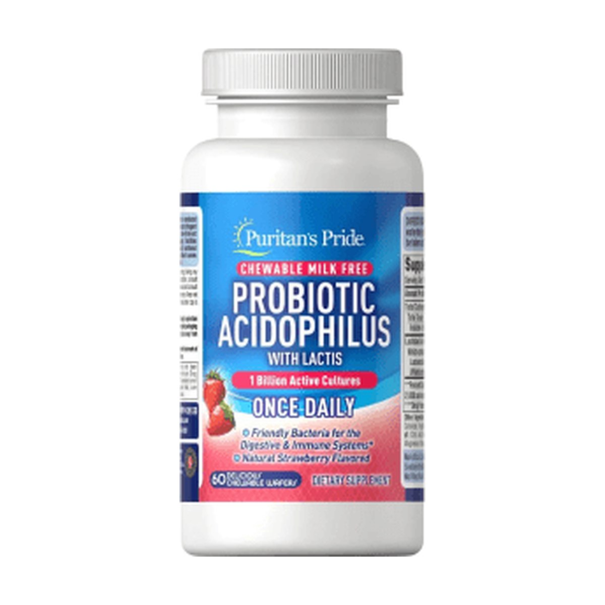 Puritan's Pride Chewable Probiotic Acidophilus with Lactis Exp 10-2026