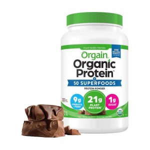Orgain Organic Protein and Superfoods Plant Based Protein Powder, Creamy Chocolate Fudge, 2.64 lbs |Exp 10-2025|
