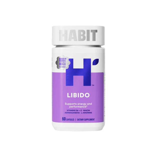 HABIT Libido Supplement, Supports Energy & Performance, Vitamin B6 & E, Ashwagandha, Maca, 60 Capsules |New look| |Exp 2026|