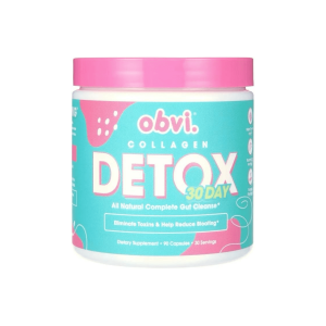 Obvi 30 Day Collagen Detox, All Natural Complete Gut Cleanse, 90 Capsules (30 Servings) Exp 09-2026