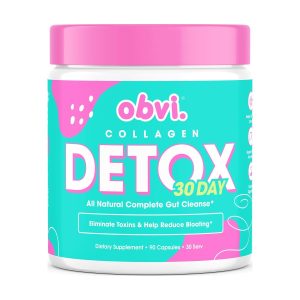 Obvi 30 Day Collagen Detox, All Natural Complete Gut Cleanse, 90 Capsules (30 Servings) Exp 09-2026