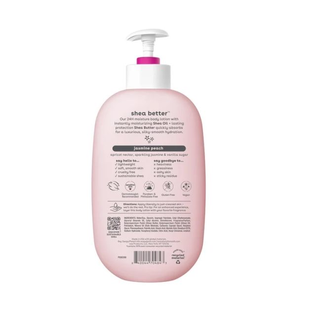 EOS Shea Better Body Lotion- Jasmine Peach, Soothes Dry Skin, 16 fl oz - Image 2