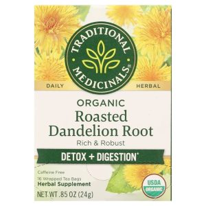 Traditional Medicinals, Organic Roasted Dandelion Root, Tea Bags, 16 Count Exp 01-2028