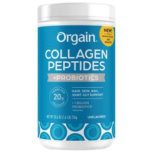 Orgain Collagen Peptides + Probiotics, Unflavored, 1.6 lbs Exp 10-2027