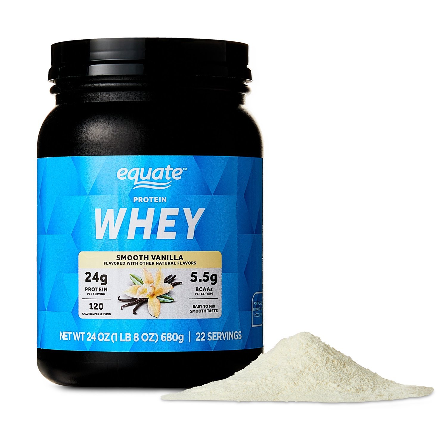Equate Whey Protein Powder, Smooth Vanilla, 24 oz Exp 05-2027