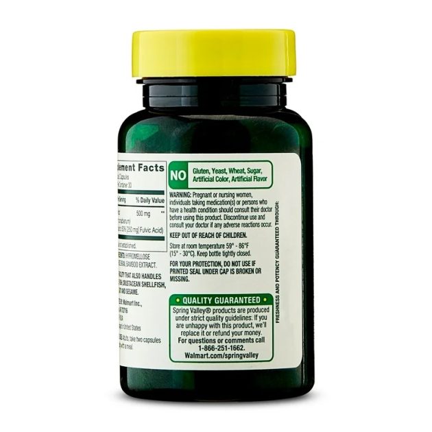 Spring Valley Shilajit 50% Fulvic Acid Dietary Supplement Vegetarian Capsules for General Wellness, 500mg, 60 Count Exp 02-2027 - Image 2