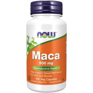 NOW Maca  500 mg, For Men and Women, Reproductive Health 100 Veg Capsules Exp 12-2027