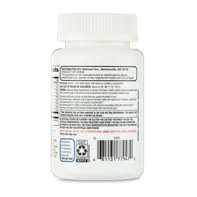 Equate One Daily Men's Multivitamin/Multimineral Supplement Tablets, 100 Count, Compare to One a Day® Men's - Image 2