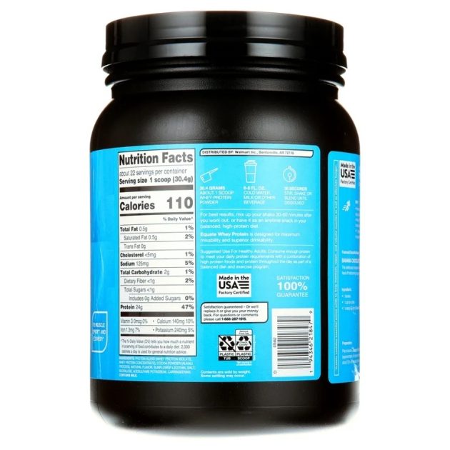 Equate Whey Protein Powder, Rich Chocolate, 24 oz Exp 05-2027 - Image 2
