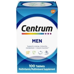 Centrum Men Multivitamin With Vitamins B, C, D3 & E, 100 Count Exp 12-2026