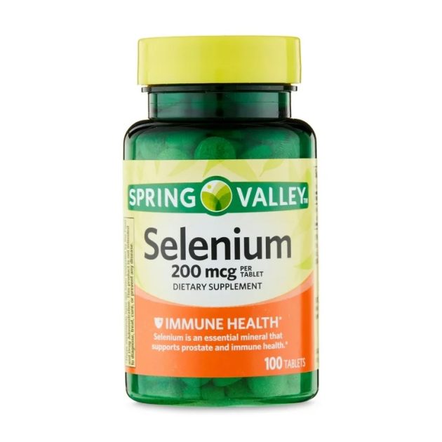 Spring Valley Selenium Dietary Supplement Tablets for Immune Health, 200 mcg, 100 Count Exp 11-2027