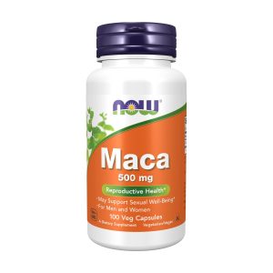 NOW Maca 500 mg, For Men and Women, Reproductive Health 100 Veg Capsules Exp 12-2027