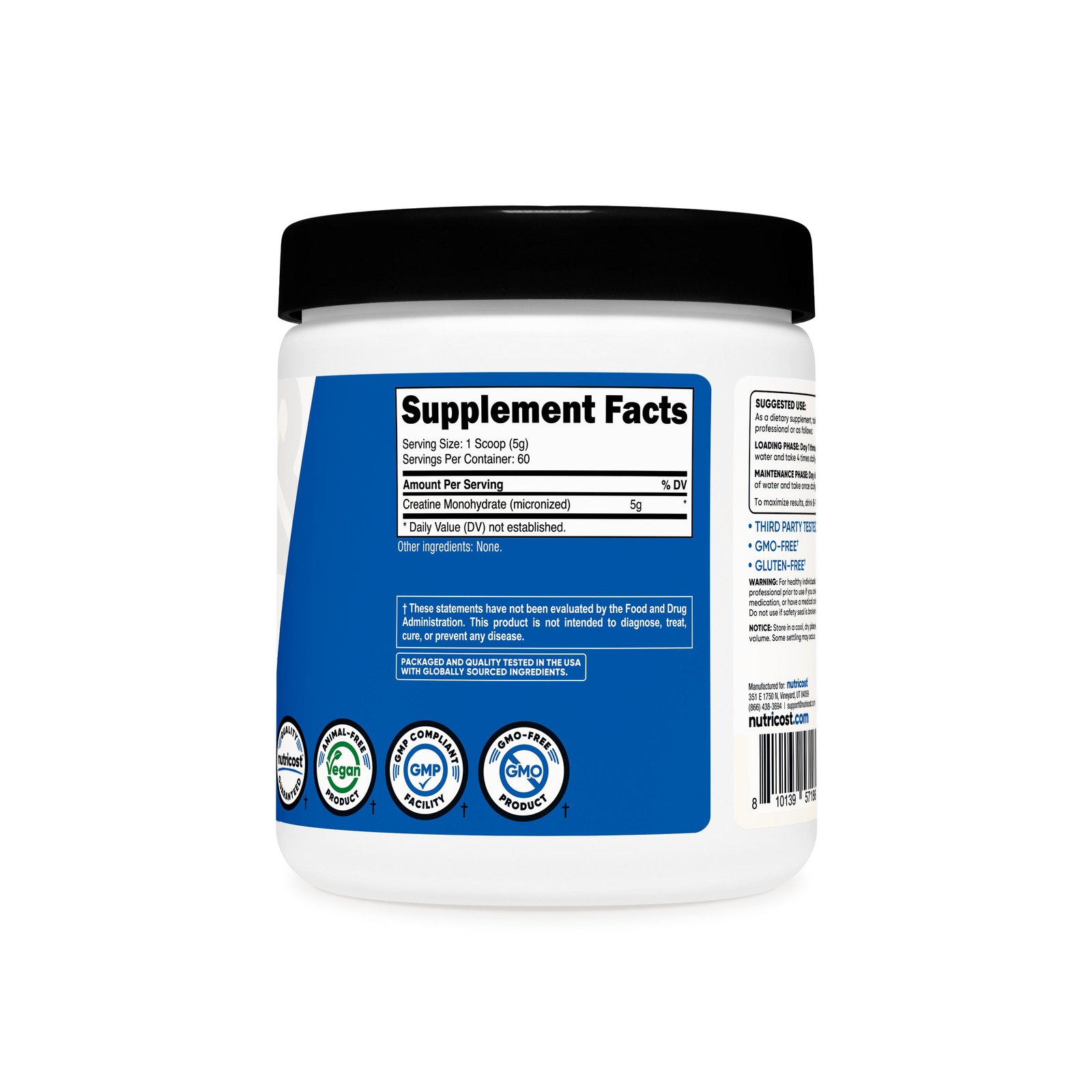 Nutricost Creatine Monohydrate Powder 300 Grams (Unflavored) Supplement Exp 02-2028