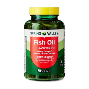 Spring Valley Omega-3 from Fish Oil Softgels for Heart Health, 1000 mg, 60 Count Exp 03-2027