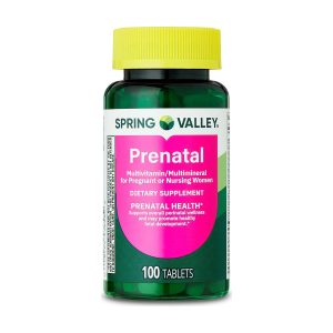 Spring Valley Prenatal Multivitamin/Multimineral for Pregnant and Nursing Women Dietary Supplement Tablets, 100 Count Exp 02-2027