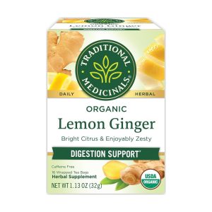 Traditional Medicinals Lemon Ginger Herbal Tea 16 Count Exp 01-2028
