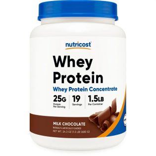 Nutricost Whey Protein Concentrate (1.5 Pounds, Chocolate) - 25 Grams of Protein Per Serving Exp 09-2027
