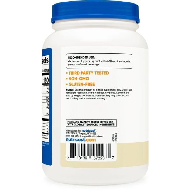 Nutricost Whey Protein Concentrate (1.5 Pounds, Vanilla) - 25 Grams of Protein Powder per Serving Exp 09-2027 - Image 2
