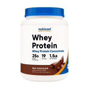 Nutricost Whey Protein Concentrate (1.5 Pounds, Chocolate) - 25 Grams of Protein Per Serving Exp 09-2027