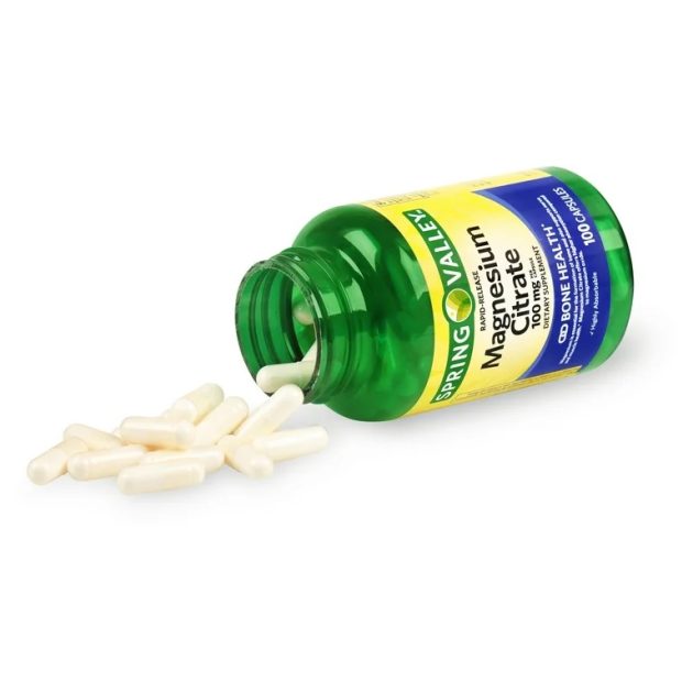 Spring Valley Rapid-Release Magnesium Citrate Bone Health Dietary Supplement Capsules, 100 mg, 100 Count - Image 2