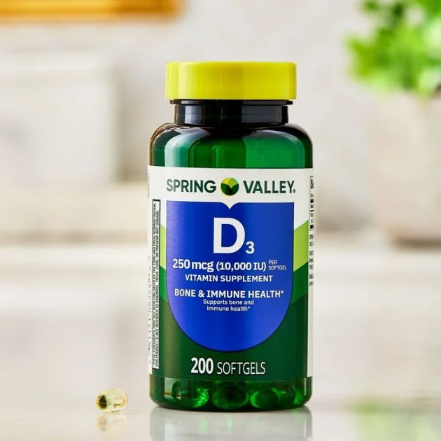 Spring Valley Vitamin D3 Softgels,10 mcg (400 IU), 200 Count, Supplement for Bone and Immune Health (packaging may vary) - Image 3