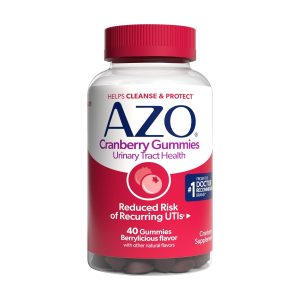 AZO Cranberry Urinary Tract Health Gummies Supplement, Helps Cleanse & Protect for Reduced UTIs, Berrylicious Flavor, 40 Count Exp 11-2026