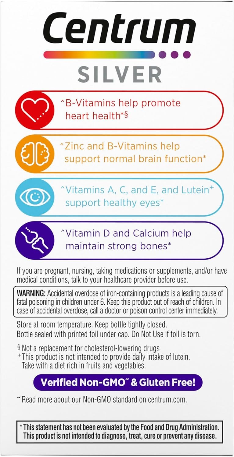 Centrum Silver Womens 50 Plus Multivitamin With Vitamin B, C, D3 & E, 100 Count Exp 02-2027