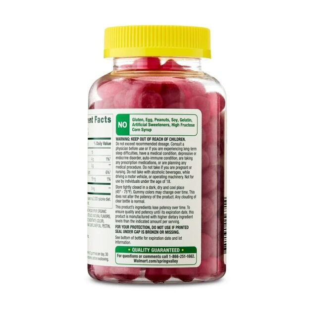 Spring Valley Non GMO Melatonin Sleep Support Dietary Supplement Gummies, Strawberry, 5 mg, 120 Count - Image 2