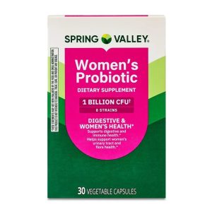 Spring Valley Women's Probiotic Dietary Supplement Vegetarian Capsules for Digestive Health, 30 Count Exp 03-2027