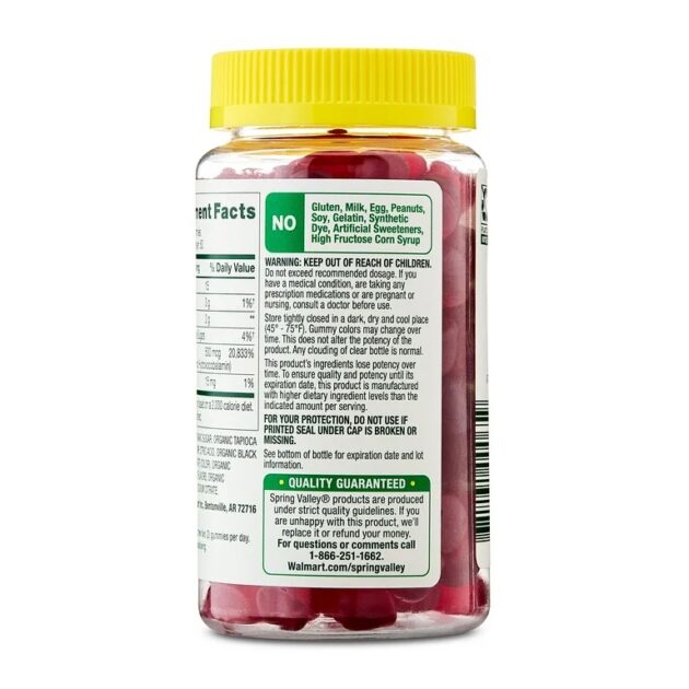 Spring Valley Vitamin B12 Supplement Vegetarian Gummies for Metabolism Support, Raspberry Flavor, 500 mcg, 100 Count - Image 2