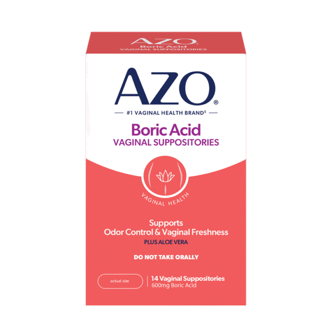AZO Boric Acid Vaginal Suppositories with Aloe Vera, Supports Odor Control & Freshness Naturally, FSA/HSA Eligible, 14 Count - Image 2