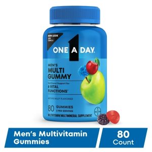 One A Day Mens Multivitamins Gummies with B Vitamins, Physical Energy & Immune Health Support 80 Count Exp 04-2027