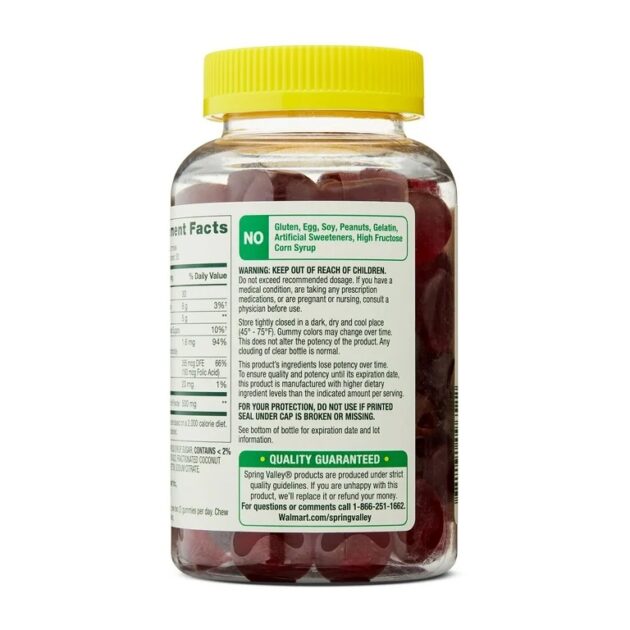 Spring Valley Beet Root Heart Health Dietary Supplement Gummies, Cherry, 500 mg, 60 Count - Image 2