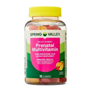 Spring Valley DHA and Folic Acid Prenatal Multivitamin Dietary Supplement Gummies, Fruit Flavor, 90 Count Exp 11-2026