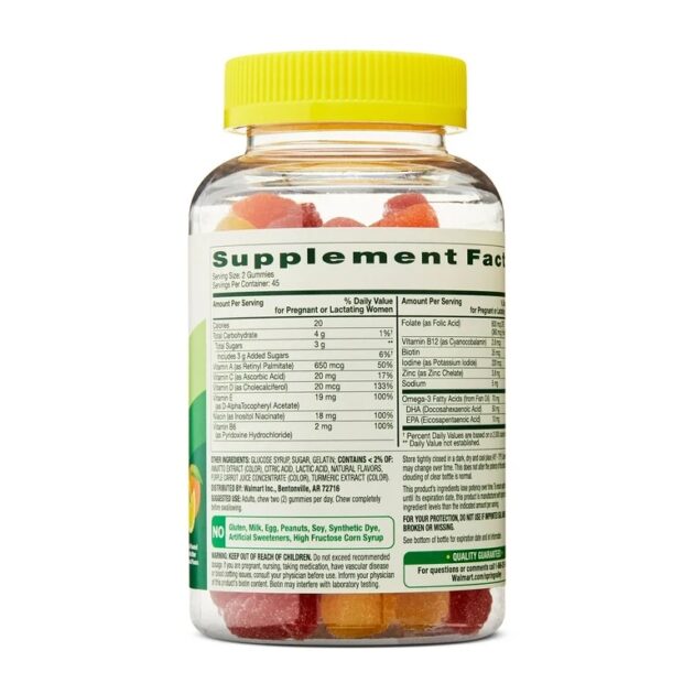 Spring Valley DHA and Folic Acid Prenatal Multivitamin Dietary Supplement Gummies, Fruit Flavor, 90 Count - Image 2