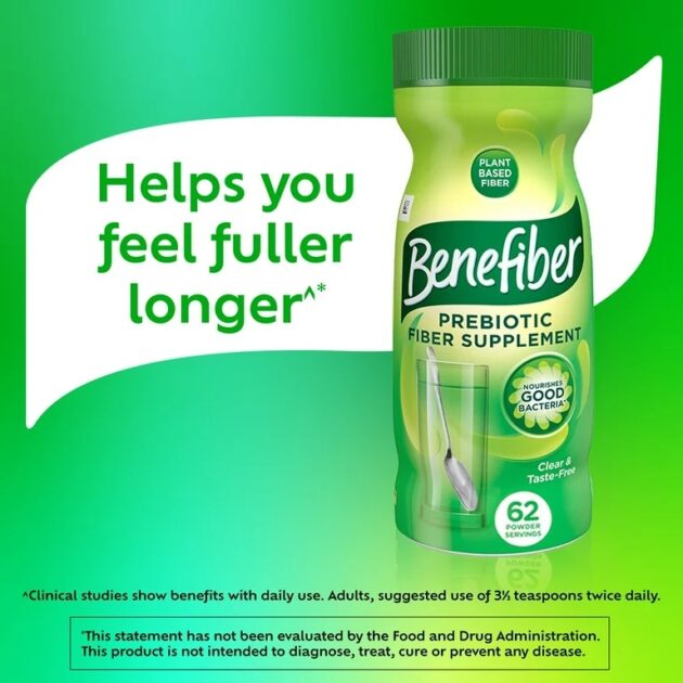 Benefiber Daily Prebiotic Fiber Powder for Digestive Health, Unflavored - 62 Servings (8.7 Ounces) - Image 2
