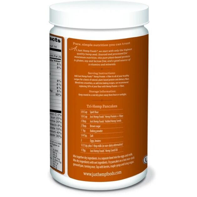 Just Hemp Foods Hemp Protein & Fiber Powder, 11g of Protein & 11g of Fiber per Serving, 16 oz - Image 2
