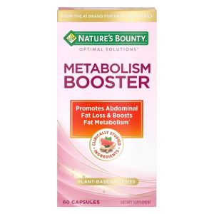 Nature's Bounty Optimal Solutions Metabolism Booster Capsules, Promotes Abdominal Fat Loss and Weight Management, 60 Ct, 30 Total Servings Exp 04-2027