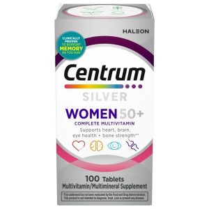 Centrum Silver Womens 50 Plus Multivitamin With Vitamin B, C, D3 & E, 100 Count Exp 02-2027