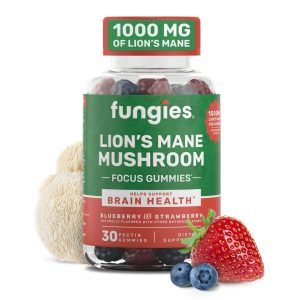 Fungies Lion's Mane Mushroom Gummies, Supports Brain Health, Focus, Memory, Supplement, 30 Count Exp 09-2027