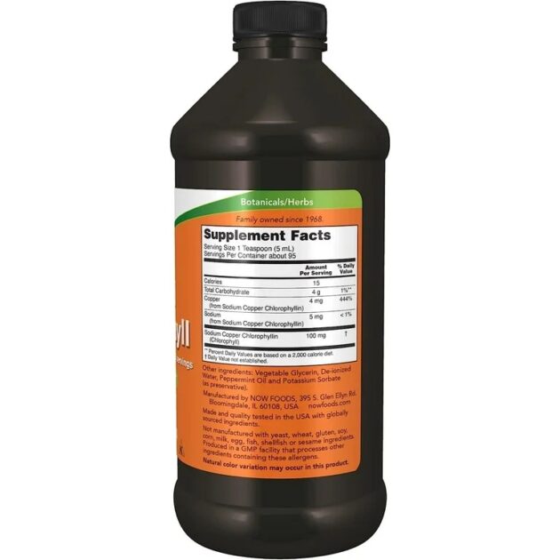NOW Supplements, Liquid Chlorophyll, Super Concentrated, Internal Deodorizer*, Mint Flavor, 16-Ounce - Image 2