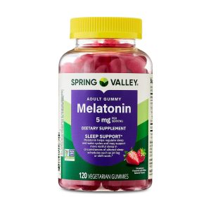 Spring Valley Non GMO Melatonin Sleep Support Dietary Supplement Gummies, Strawberry, 5 mg, 120 Count Exp 04-27
