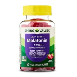 Spring Valley Melatonin Dietary Supplement Gummies, Strawberry, 5 mg, 60 Count Exp 05-2027