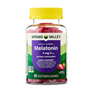 Spring Valley Melatonin Dietary Supplement Gummies, Strawberry, 5 mg, 60 Count Exp 05-2027